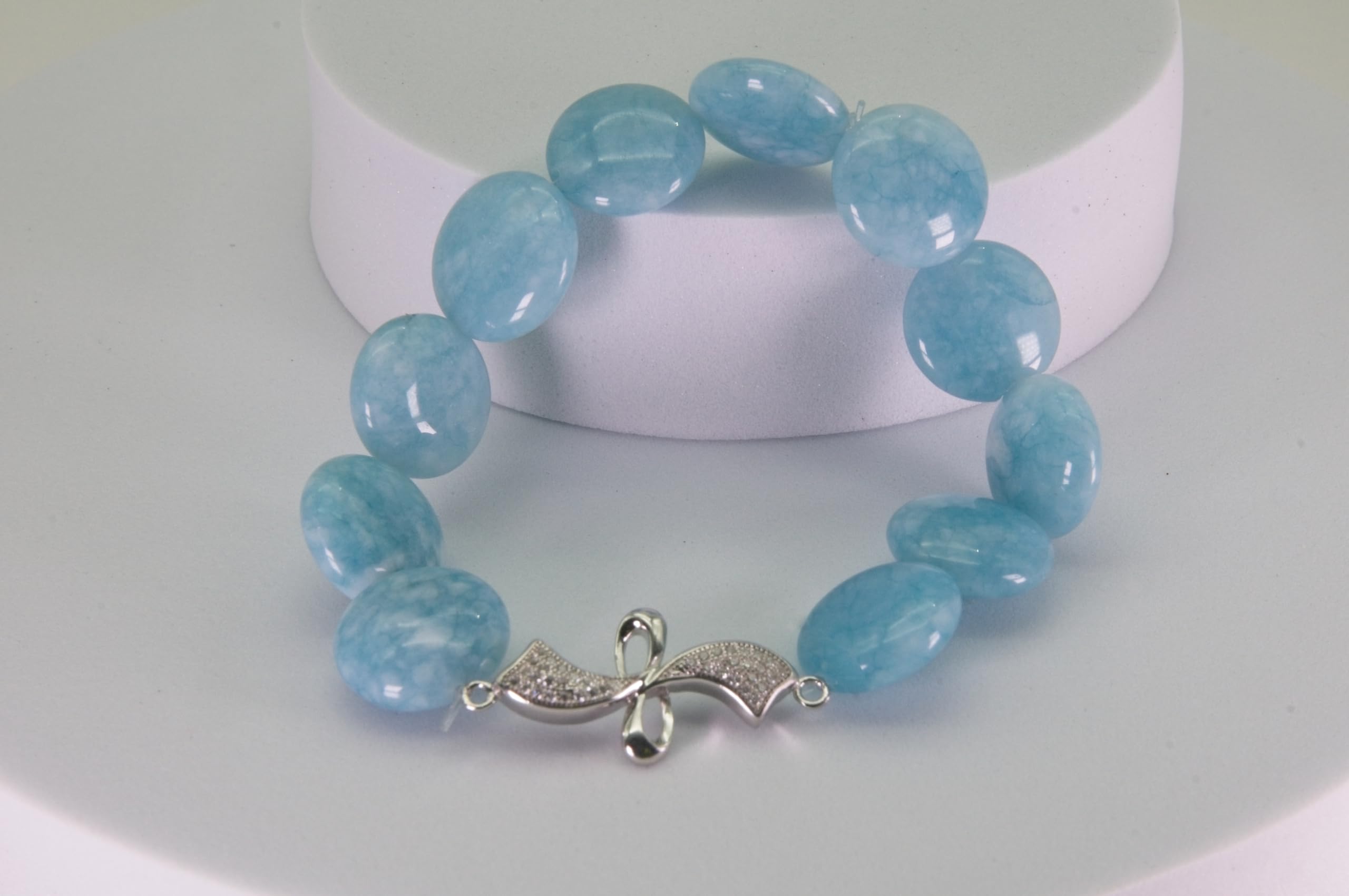 Parure in angelite con inserto in argento Mod. Princess