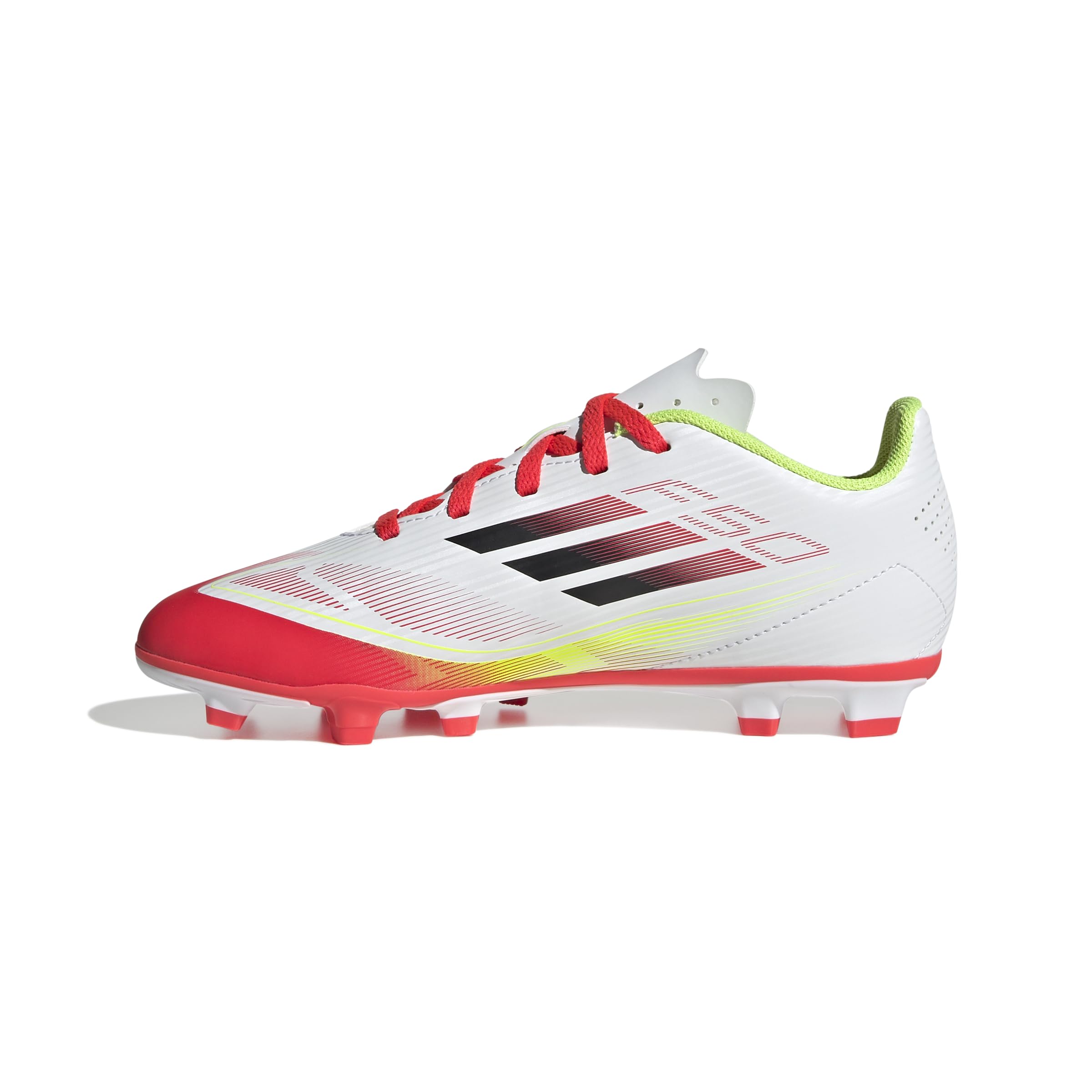 adidas Uniseks - dzieci F50 CLUB Football boots FG/MG Kids, Cloud White/Core Black/Solar Yellow, 31 EU