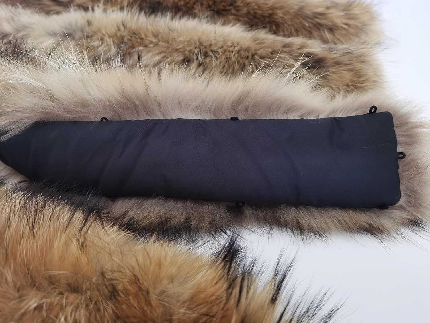 Real Pelts Collars Warm Hairs Scarf Raccoon Hairs Collar Hood Unisex - Image 7