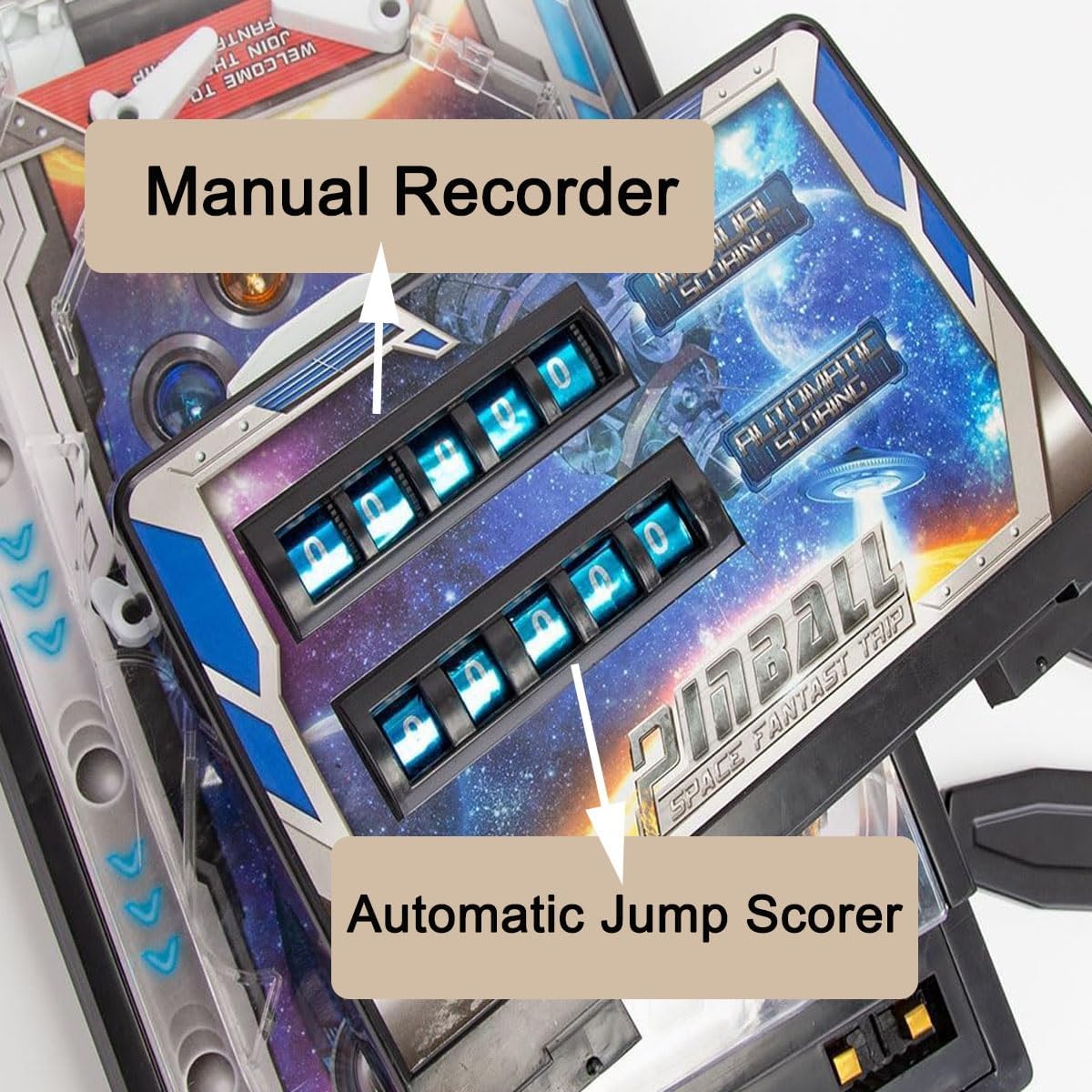 Tabletop Pinball Toy with Light and Sound for Kids Adults Gift, Mini Electronic Pinball Machine with Digital Counter, Action and Reflex Pinball Game, Desktop Ball Shooting Toy
