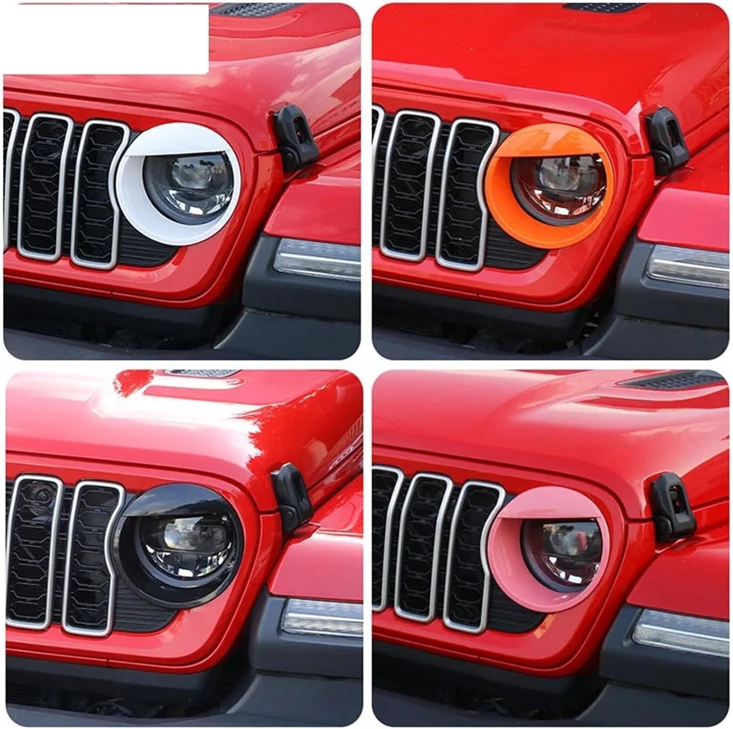 Car Front Headlight Hoods Decoration Cover Trim Compatible For Jeep Wrangler JL/JT Gladiator 2018 Up,Exterior Styling Accessories(Left B)