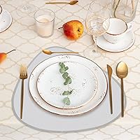 Vista 174 de Faux Leather Placemats and Coasters Set of 2, Round Leather for Dinner Table Mats Heat Resistant Non-Slip Washable Insulation Coffee Mats Kitchen