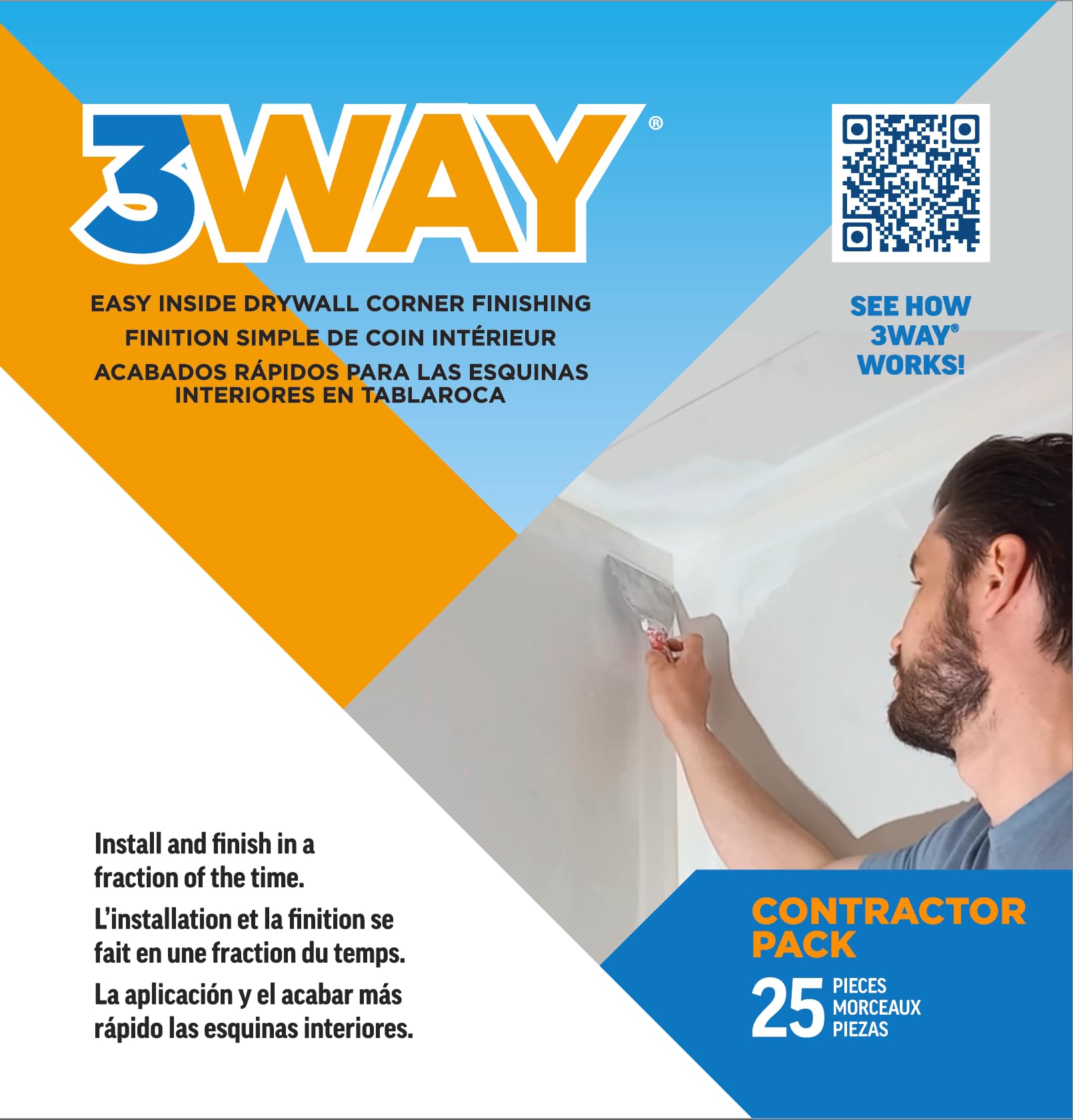 3Way Inside Drywall Corner (25 Pack)