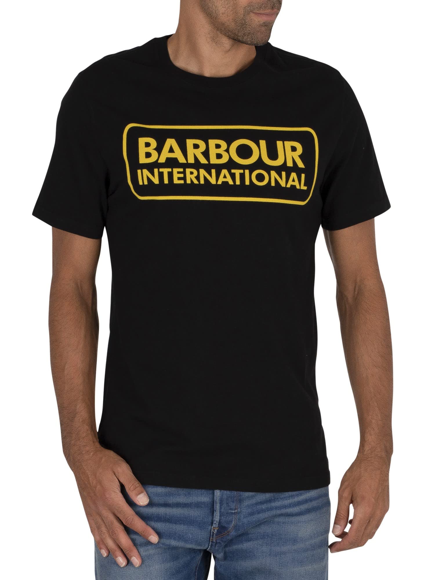 Barbour International - Camiseta para hombre (talla L), color negro