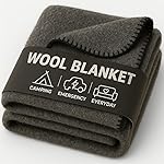 Wool Camping Blanket - 70% Wool Heavy-Duty Military Style Throw, Warm & Washable, Fire Retardant Cover for Emergency, Survival & Outdoor Use - Perfect for Camping, Car, Home & Hiking, Navy 66x90