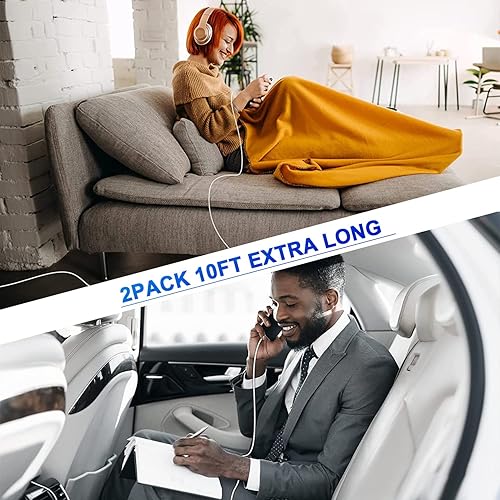 Miniatura 3 de Cable USB C a Lightning certificado Apple MFi Paquete de 2 cables de carga rápida para iPhone de 10 pies, cable de carga tipo C compatible con