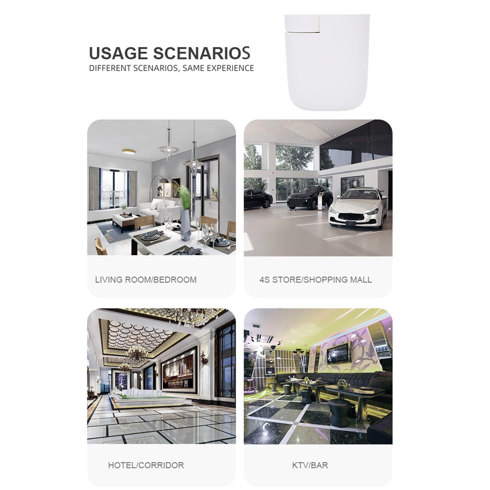 TOPINCN Máquina de Inteligente, Difusor de Aceites Esenciales sin Agua, Mini Máquina de Aire Aromático, Difusor Atomizador de Aromaterapia para Hogar y Hotel (Enchufe de la UE)