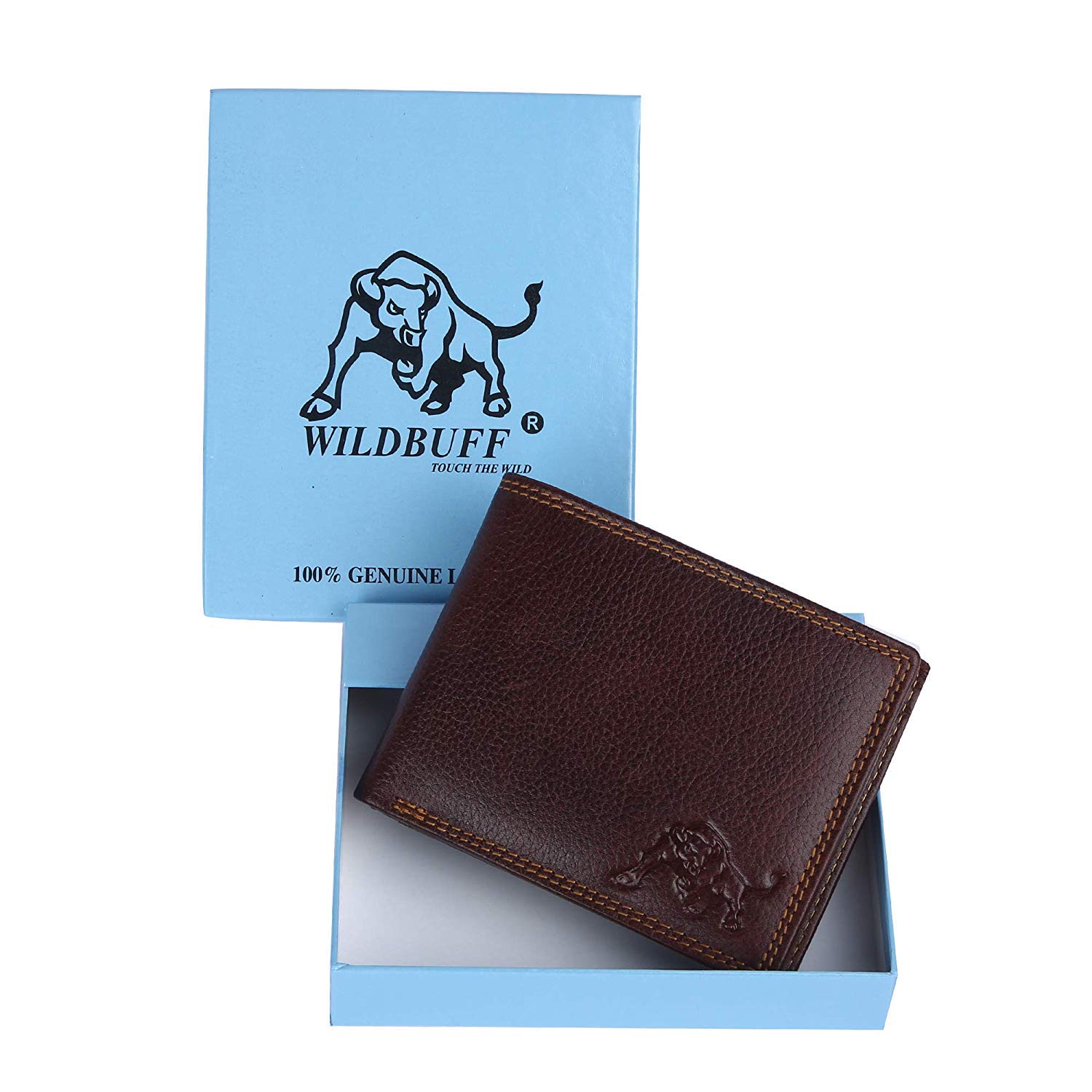 WILDBUFFBrown RFID Protected Men's Leather Wallet (WB781)