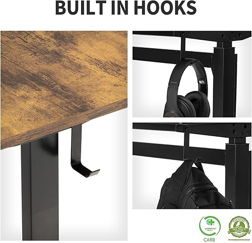 Miniatura 6 de UNICOO - Escritorio de pie de altura ajustable con manivela, escritorio de juego ajustable en altura, mesa de oficina en casa, mesa de computadora