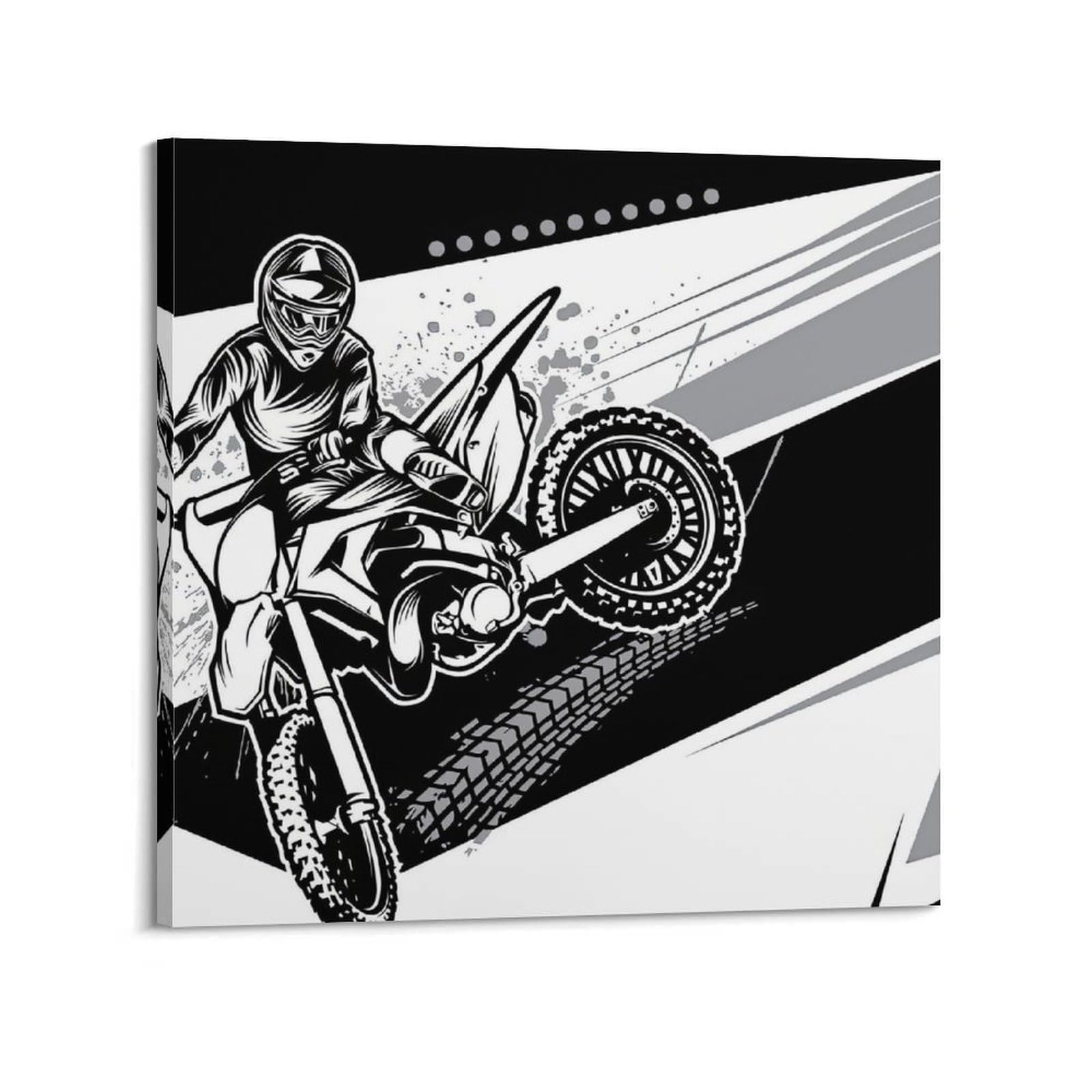 MJZLQN Extreme Sports Poster Offroad Motorcycle Jumping Poster Decorative Painting Canvas Wall Posters And Art Picture Print Modern Family Bedroom Decor Posters 28x28inch(70x70cm)