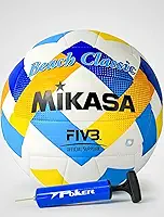 Bola De Vôlei Praia Areia Piscina Profissional BV543 Oficial Tamanho 5 Padrão Oficial FIVB Couro Sintético 18 Painéis Macia Leve Resistente Impermeável + Bomba De Ar Poker Inclusa Encher Bolas