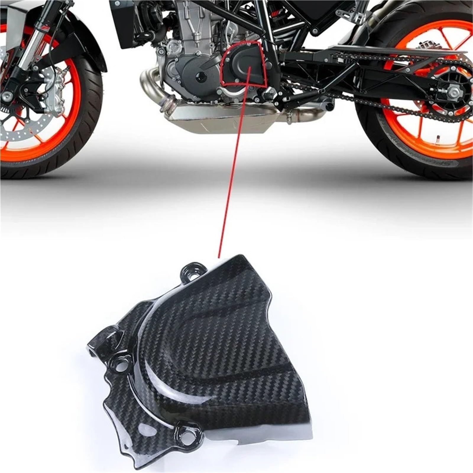 Moto Pignone Protezione Adatto per K&TM Duke 690 2012-2019 3K Accessori per la modifica della motocicletta Carenatura Copertura pignone in fibra di carbonio completa
