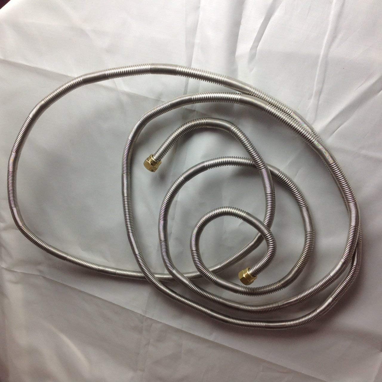 EFP-ForgamexCo Gas Fire Pit/RV Heavy Duty Hi Pressure Flexible LP & NAT Gas Hoses (12.00, 12 Foot Stainless Steel)