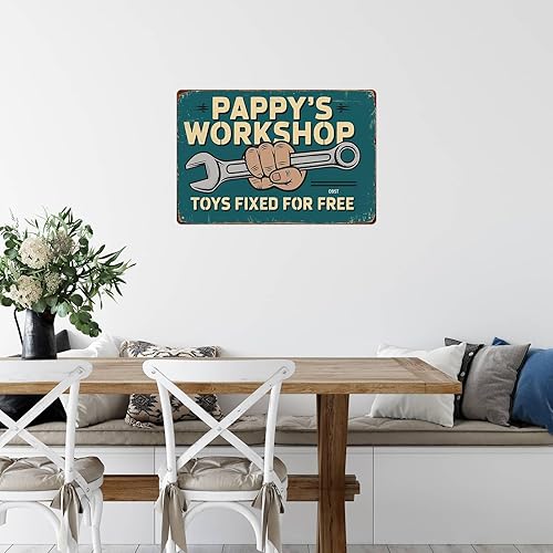 Miniatura 7 de Pappy'S Workshop Wrench Hand Funny Wall Decor Retro Metal Sign Poster for Garage Man Cave Bathroom Bedroom Farm Inspirational Popular Wall Art 8x12