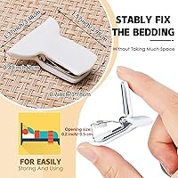 Vista 2 de Patelai 36 piezas de pinzas acolchadas para edredón, clips blancos para edredón, sujetadores acolchados para mantas para asegurar la ropa de cama