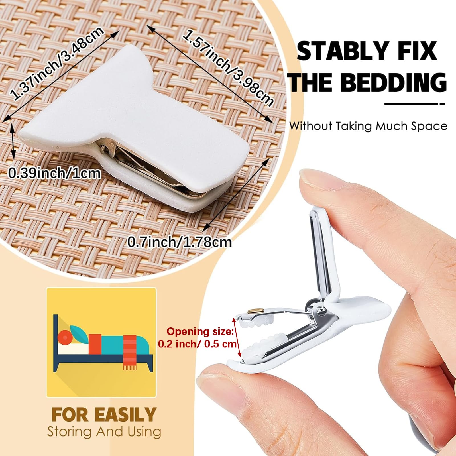 Photo 1 of 12 Pcs Padded Comforter Clips White Duvet Clips Padded Blanket Fasteners