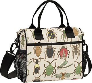 Beetle Bug Insects Lunch Bag Insulated Lunch Box Cooler Lunch Tote Bags Food Containers for Work Picnic Travel School, Small(10.5L)