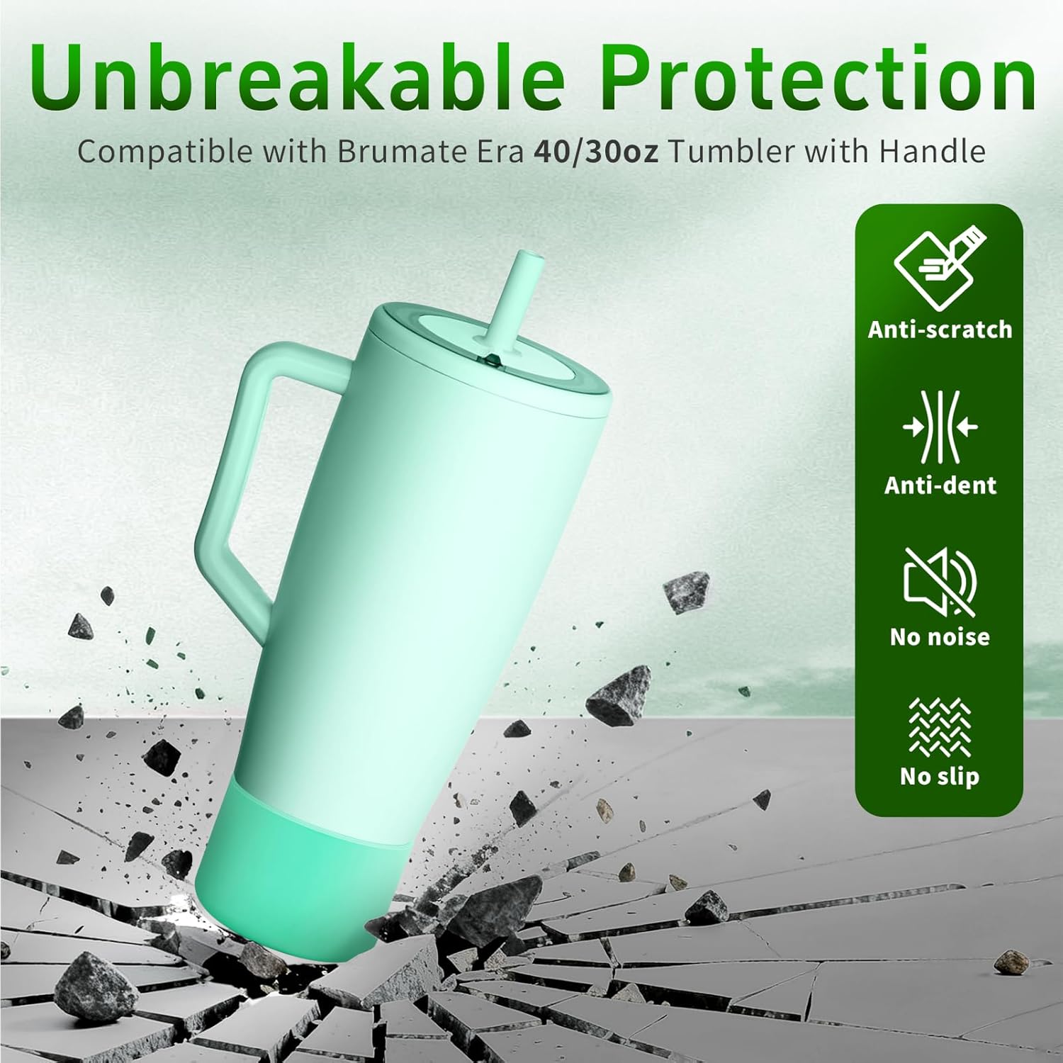 2Pcs Protective Boot Compatible with Brumate Era 40 oz 30 oz Tumbler, Anti-Dent & Anti-Slip Silicone Bottom Cover Protector Sleeve Bumper Compatible with Brumate Era Tumbler with Handle - Image 3