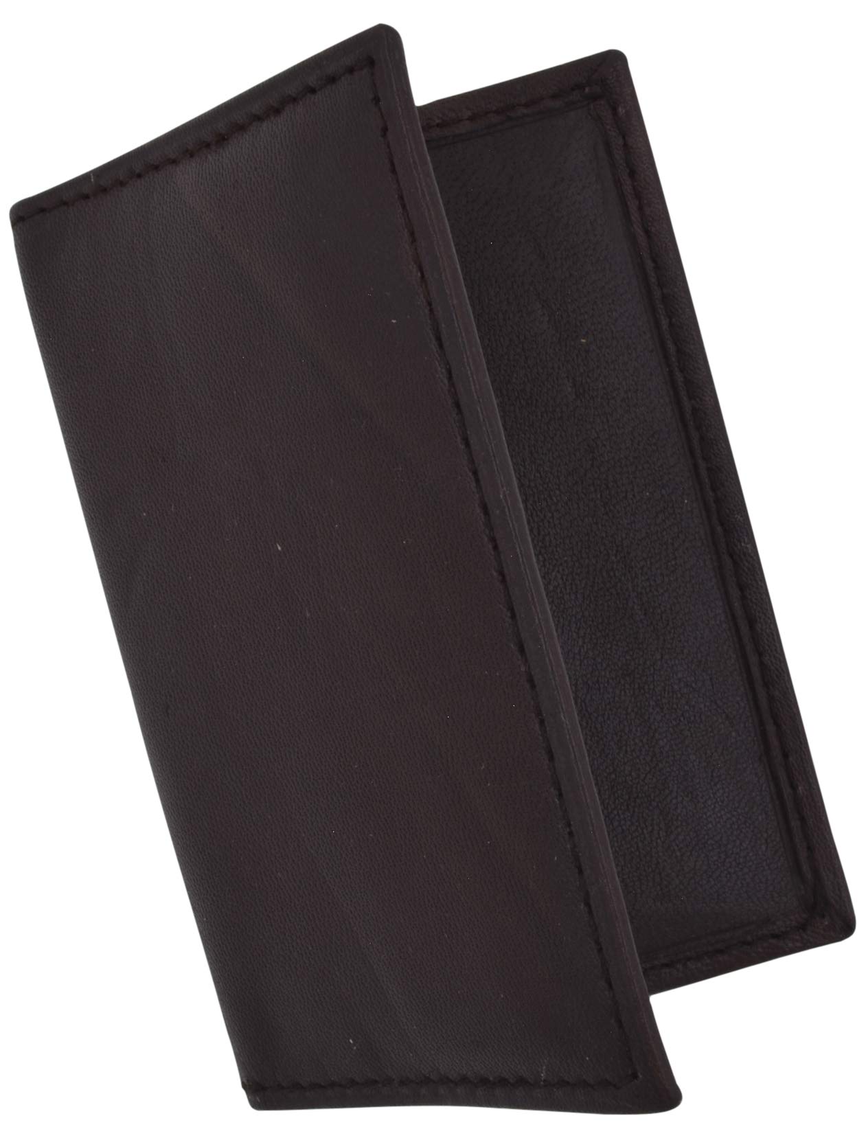 MARSHAL Soporte plegable de piel auténtica para tarjetas de visita y tarjetas de crédito con carga lateral, Marrón, Talla única, Billetera plegable