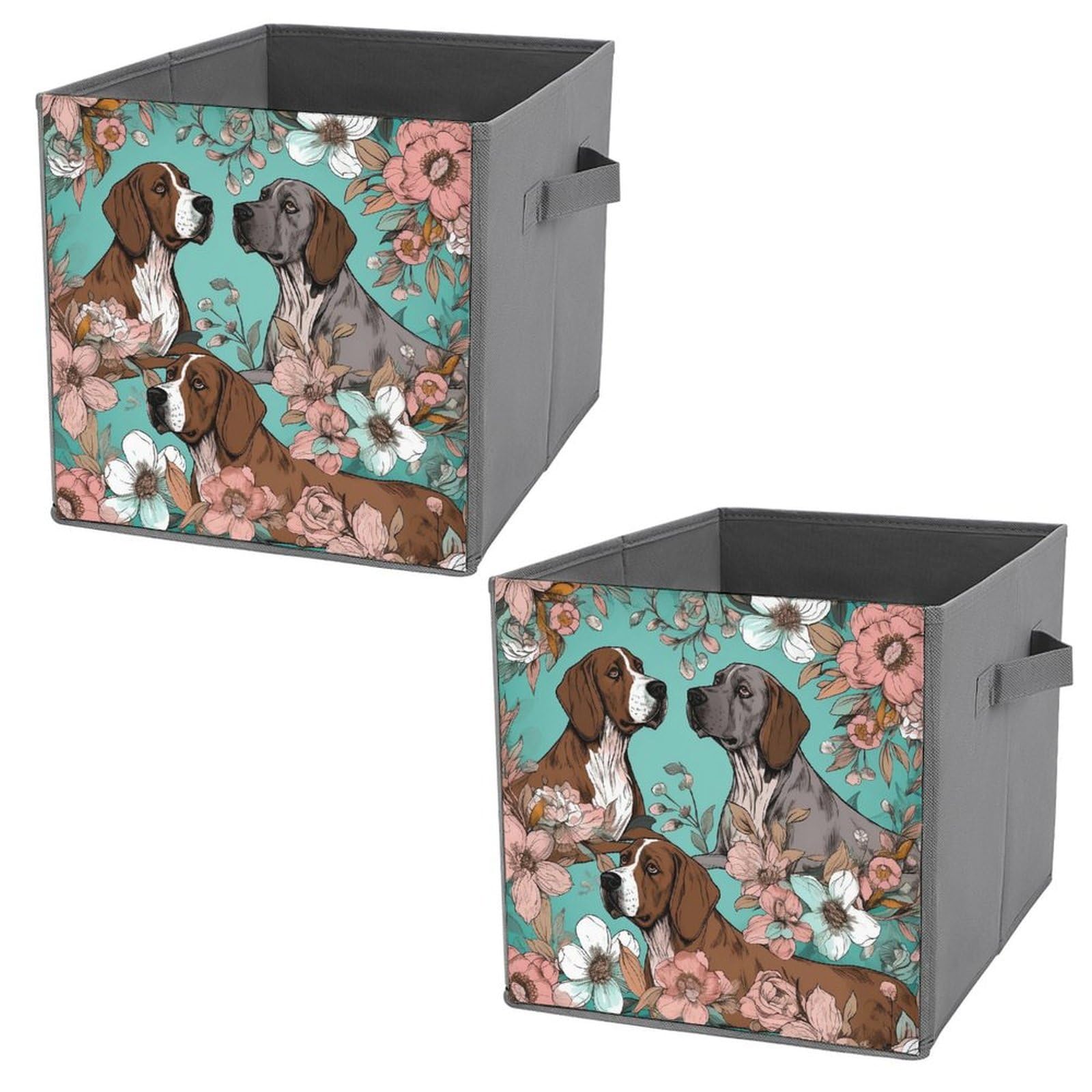 NONHAI Collapsible Storage Bins with Dual Handles Fabric Storage Basket Foldable Cubes Organizer Baskets Animal Storage Boxes for Organizing Clothing Cube Storage Organizer Bins