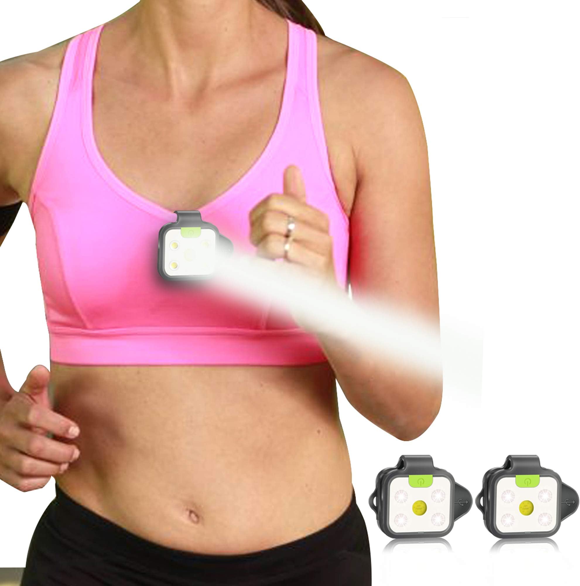 HOKOILN Outdoor Night Running Lights, 2Pack LED Running Lights for Runners with Rechargeable Battery for Camping, Hiking, Running, Jogging, Outdoor Adventure