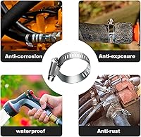 Vista 5 de Abrazaderas de manguera de acero inoxidable de 112 piezas, abrazaderas de acero inoxidable, kit surtido de abrazaderas de manguera, abrazaderas