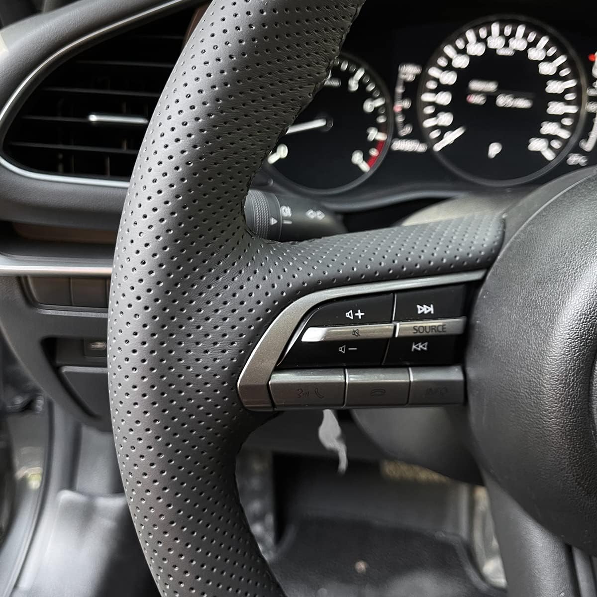 MEWANT Steering Wheel Cover Wrap for Mazda 3 2020-2025 / CX-30 CX30 2020-2025 / CX-50 2023-2025 / MX-30 MX30 2022-2025