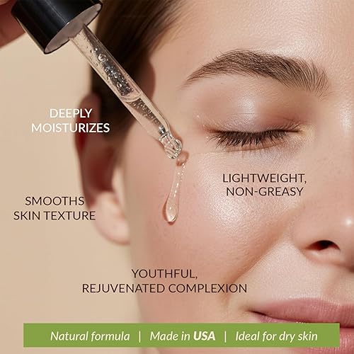 Vista 4 de Hyaluronic Acid Serum for Face - USA Made with Natural & Organic Ingredients, Hydrating Anti Aging Face Serum, Softens and Smoothes Dry & Sensitive