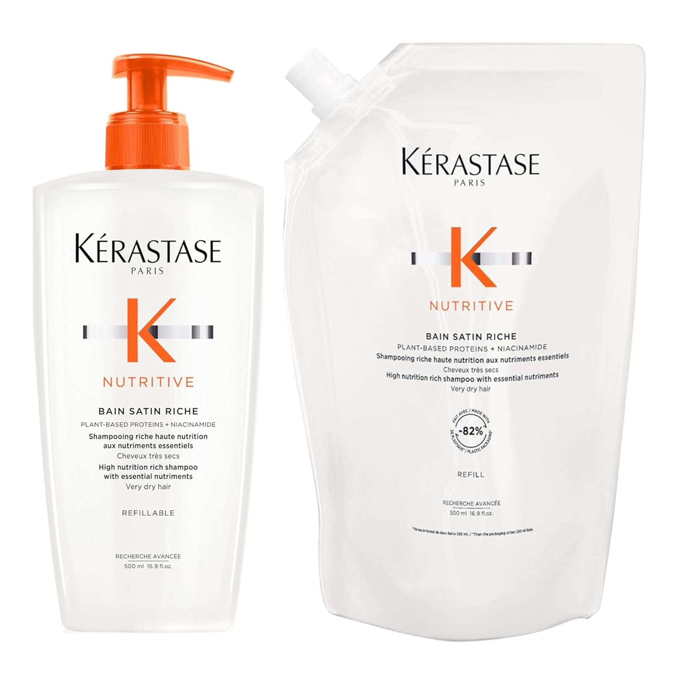 Kérastase Zestaw 2produkty Nutritive Szampon 500ml + Nutritive Bain Satin Riche Eco-Refill 500ml