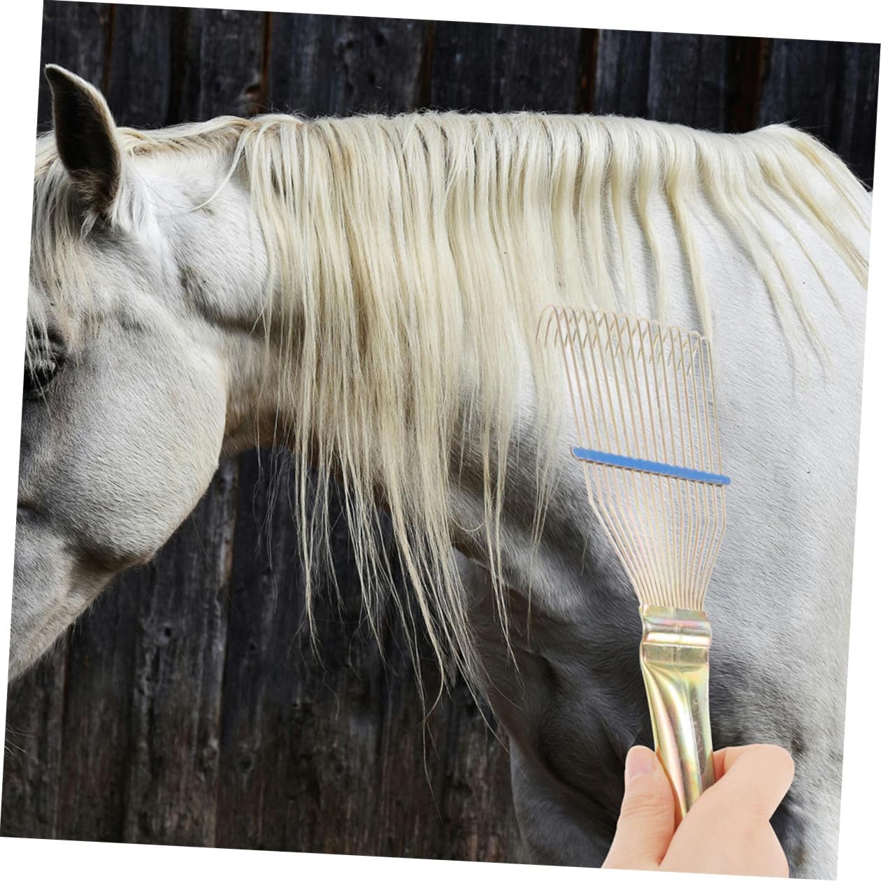 Uonlytech 2pcs Wool Rake for Sheep and Cattle Shedding Comb, Steel Wire Livestock Grooming Tool with Scratching Function, 23cm Yellow Small Size Wool Brush for Farm Ranch Use
