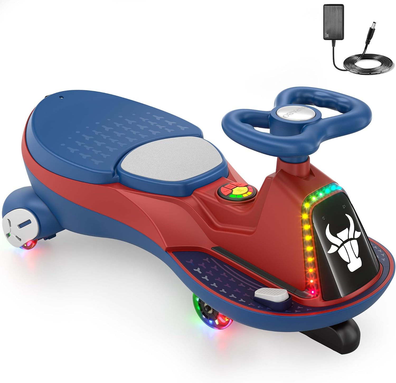 ARBELI 2 Seater Electric Wiggle Car for Kids with Pedal, 75W Powerful Motor 2-in-1 Ride on Toys, Bluetooth & Music, Flashing Wheels, Safe Anti-Rollover, Ages 3+, 150 Lbs, Purple