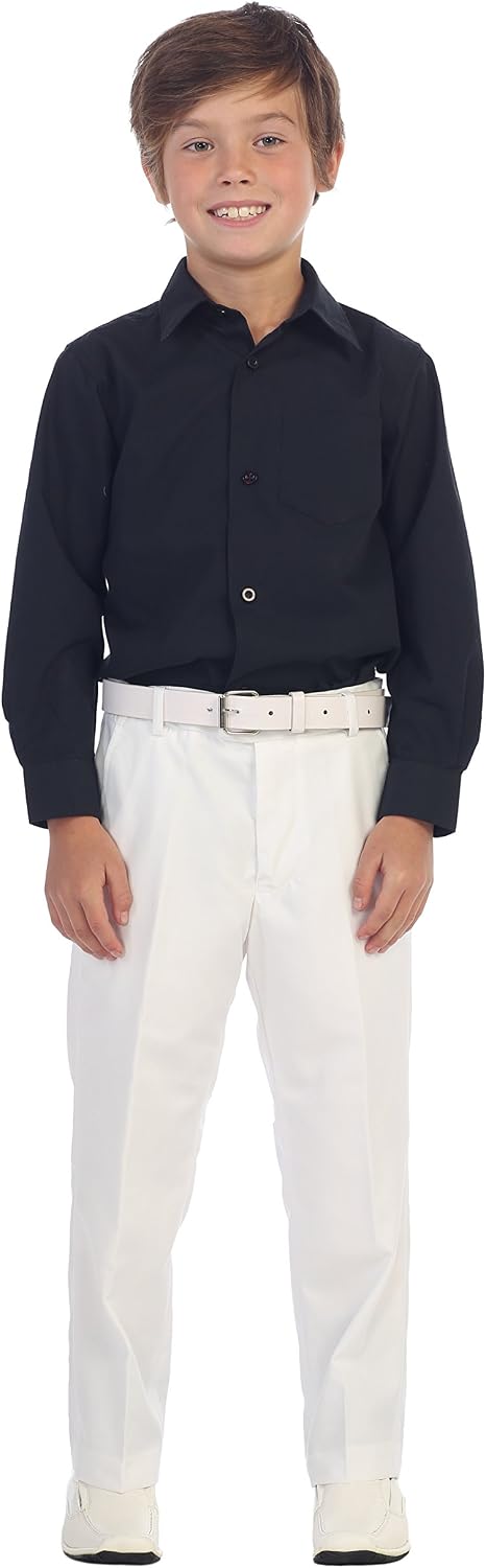 Gioberti Boys Long Sleeve Solid Dress Shirt