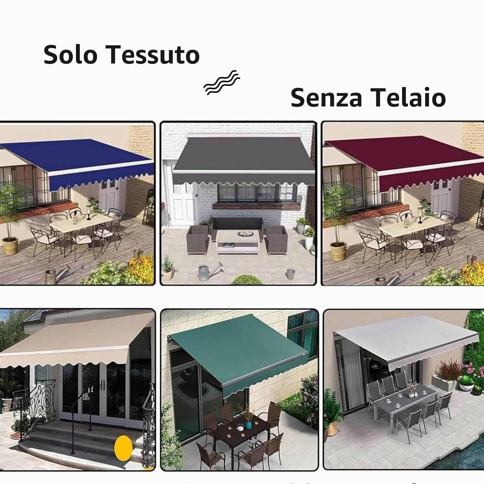 Generico Tessuto di Ricambio per Tende da Sole Retrattile da Esterno, Poliestere Impermeabile e Resistente ai Raggi UV, sostituisce la Tela per Balcone e Finestra(280x200cm)