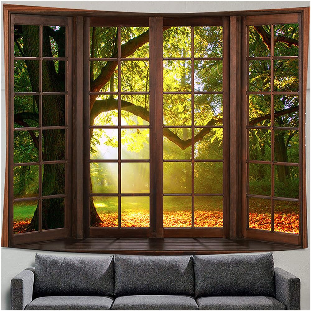 WANLIAN Tapisserie Murale De Forêt, Paysage De Montagne, Pour La Maison, Le Bureau, Le Dortoir, Décoration Intérieure Et Extérieure Grande Taille 190 X 150 Cm GTCH