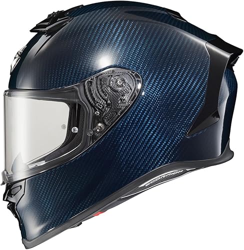 ScorpionEXO R1 Air Casco de motocicleta de cara completa de fibra de carbono con escudo Pinlock y bolsillos para altavoces listos para Bluetooth,