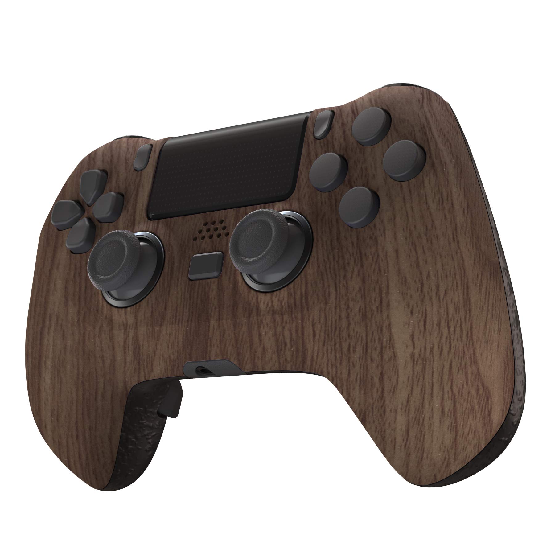 eXtremeRate DECADE-Turnier-Controller(DTC) Remap Kit für ps4 Controller JDM-040/050/055, Remap Board&Re-Design Faceplate/Backplate&4 Rückpaddles&Trigger Stops Kit (Holz Optik)-KEIN Controller
