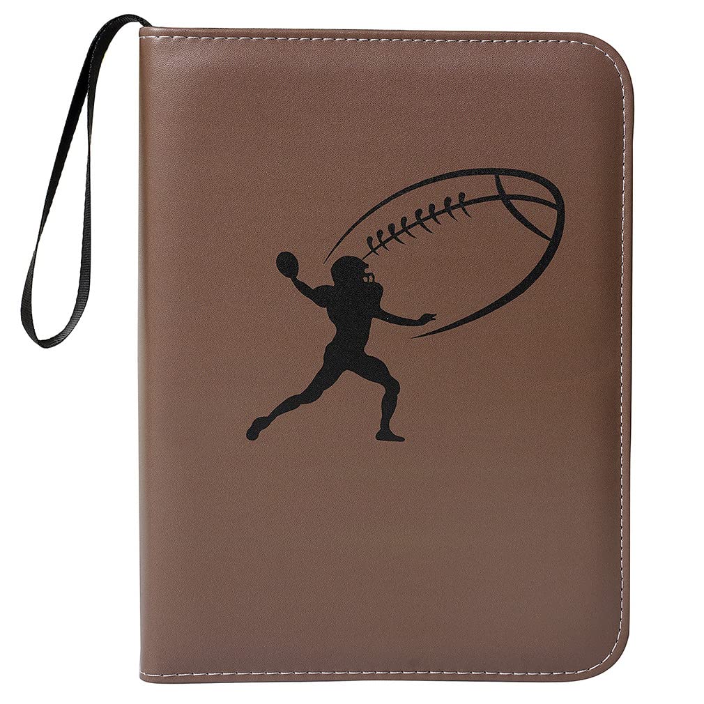 Yowxeedi4 Pocket Trading Card Binder Album Holder Pages Folder Protector for America Football Trading Cards Sports TCG - Top loading 3 Ring Zip Card Binder Album Football Cards
