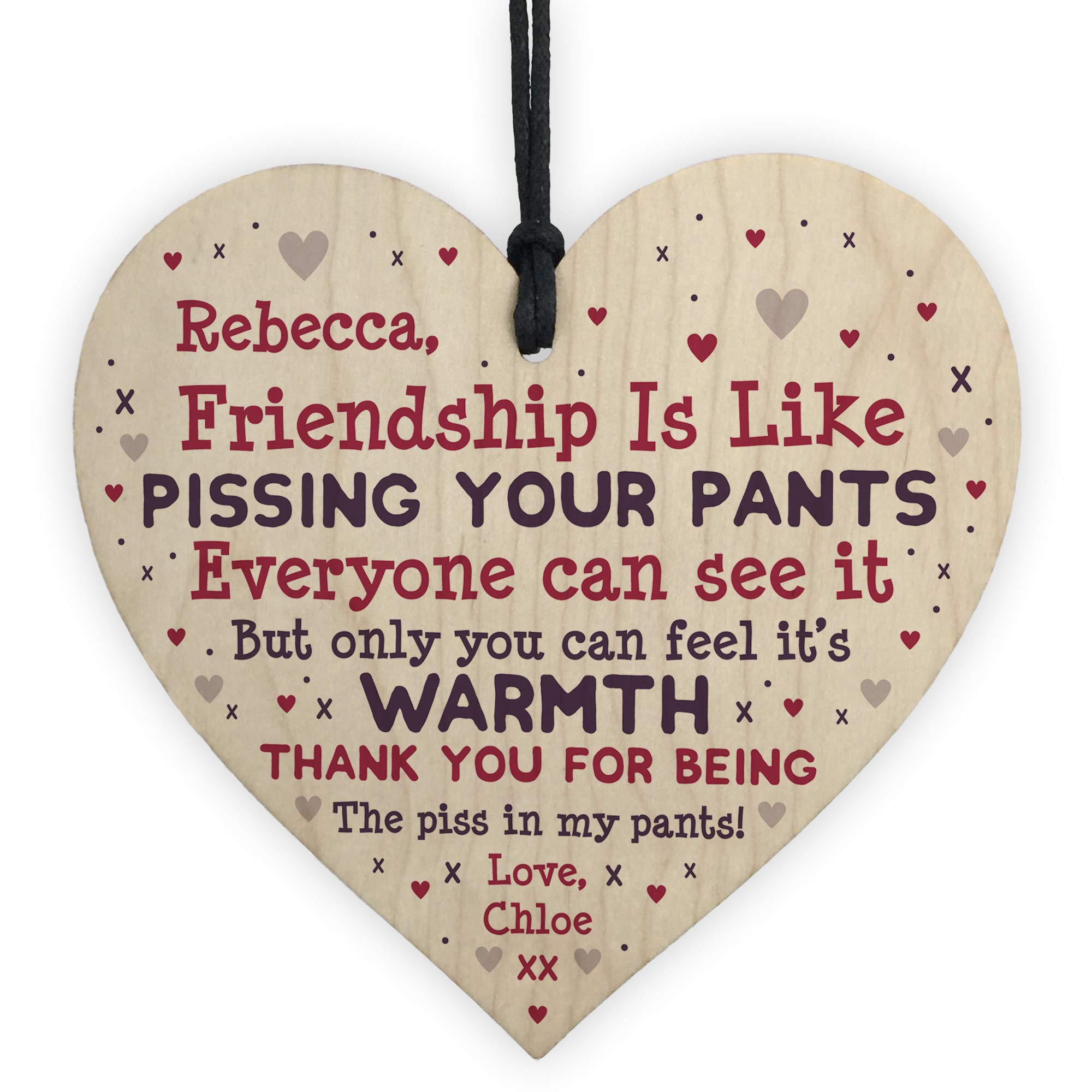 Red Ocean Best Friend Sign Personalised Friendship Gift Funny Thank You Novelty Birthday Chic Plaque