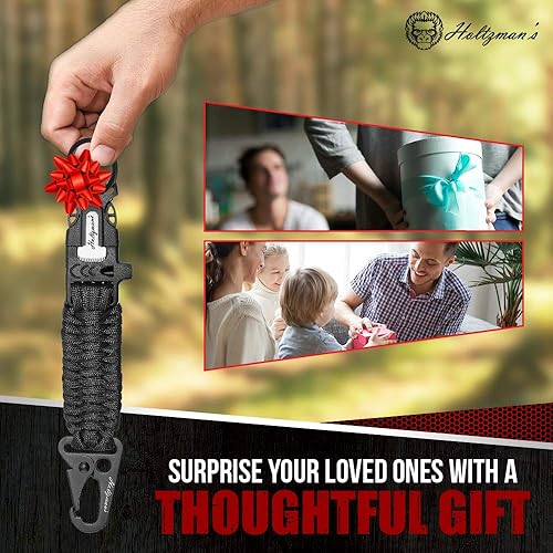 Miniatura 5 de Holtzman's Elite Paracord Llavero (gancho a presión negro)