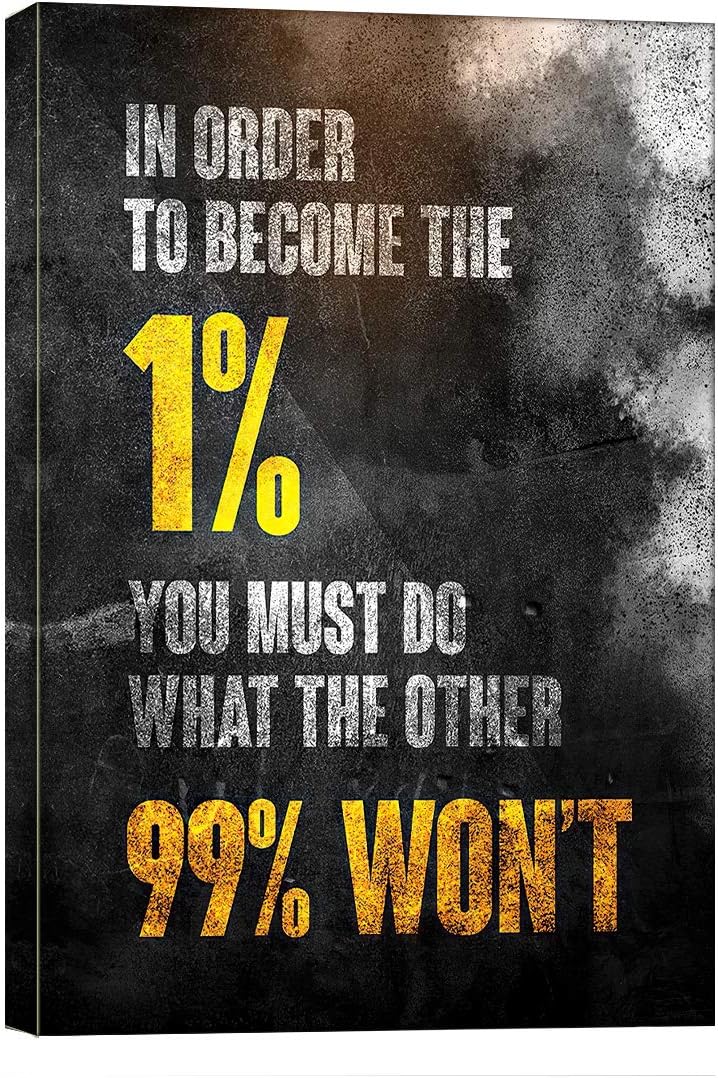 1% Entrepreneur Motivational Canvas Wall Art -Inspirational Office Wall Art Poster Quotes - Canvas Artwork Picture Print Framed for Home Office Bathroom Bedroom Wall Decor-16"x20" 1% entrepreneur 20"L x 16"W