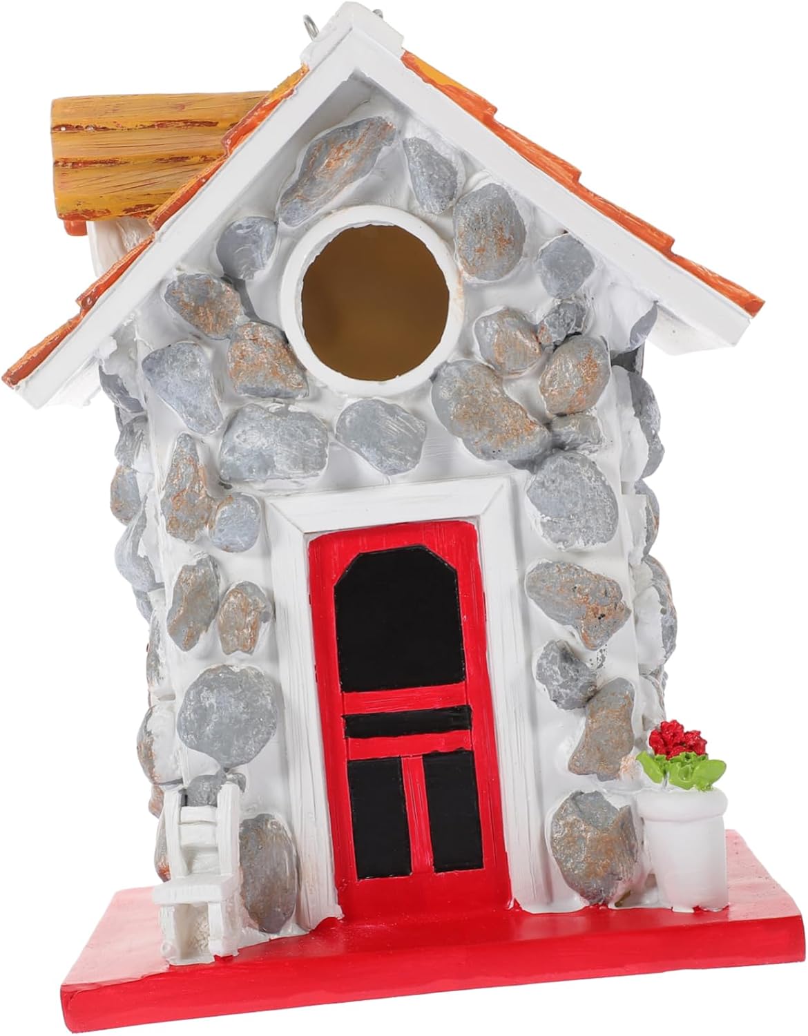 SUPVOX Resin Birdhouse for Outdoor Use Heavy-Duty Garden Decorative Hut with Vibrant Colors Easy to Hang for Backyard and Park Decor