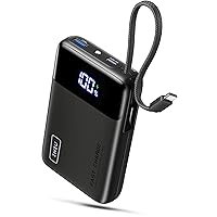INIU 45W Power Bank, 20000mAh Ricarica Rapida Powerbank con Cavo USB C Integrati
