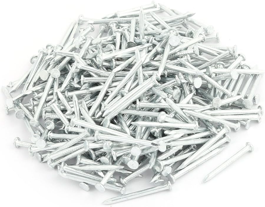 1-inch Length Fastener Carbon Steel Point Tip Wall Cement Nail Silver Tone 300pcs Model:86as597qo728