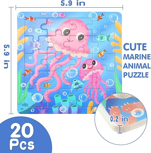 Miniatura 6 de Rompecabezas para niños de 3 a 5 años, paquete de 12 rompecabezas de madera para niños pequeños de 3 a 5 años, 20 piezas, juguetes educativos de