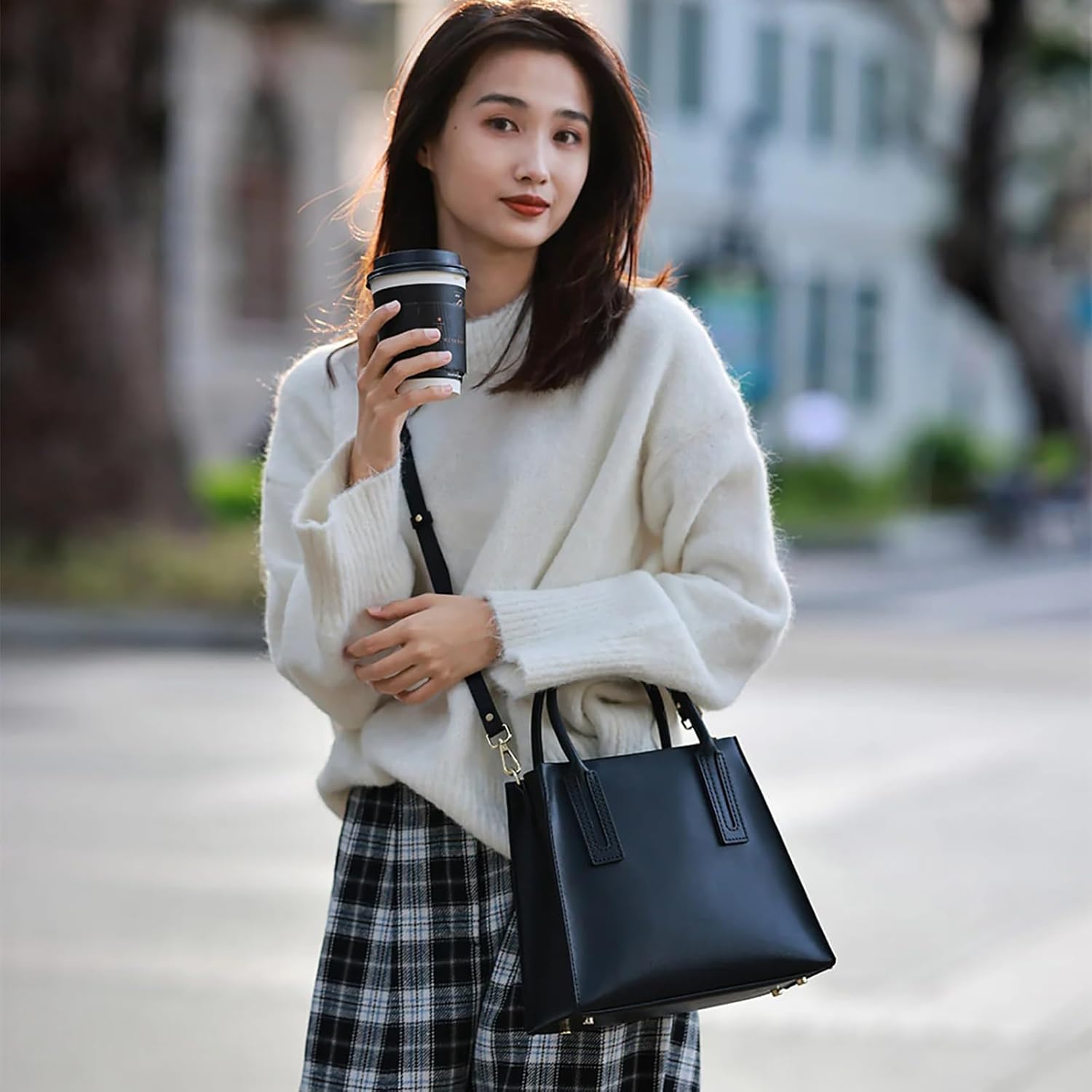 POPSEWING Leather DIY Bag Making Kit, DIY Crossbody Shoulder Bag Complete Supplies & Tool Perfect Handmade Gift for Her(Dark)