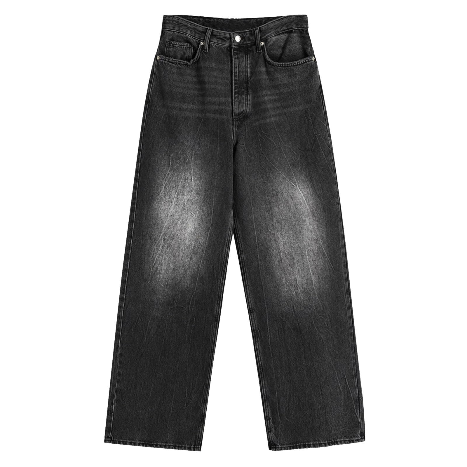 Generisch Barrel Damen Jeans Stretch Jeanshose High Waist - Baggy Jeans,Business Damenjeans Mit Weitem Bein,Shaping Mit Stretch-Anteil, Straight Fit,Übergröße,Mit Taschen