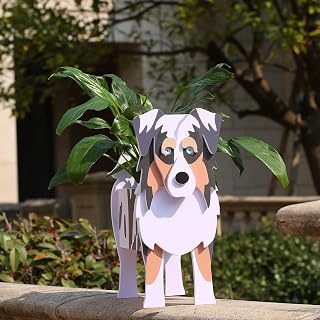 Australian Shepherd Gifts,Australian Shepherd Dog Planter Outdoor Plant Pot,Cute Dog Flower Pots for Garden Decoration,Birthday Gifts for Women,Plant Container Holder Small Australian Shepherd