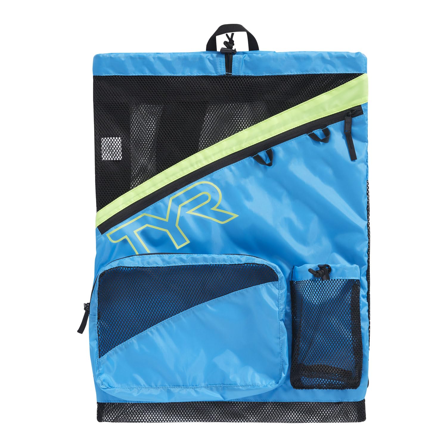 TYR Elite Team Mesh Backpack, Blue/Yellow, one Size
