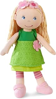 HABA Mali 12" Soft Baby Doll for Toddlers - Blonde Hair, Blue Eyes, Embroidered Face, Machine Washable, 18 Months+