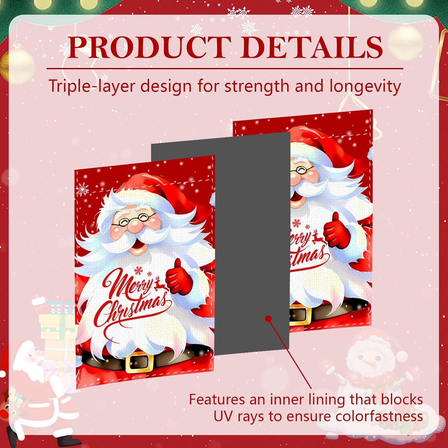 Seasonal Garden Flags Set of 12, Double Sided 12 x 18 Inch, Snowman Xmas Garden Flags for Outside, Christmas Small Yard Flags for Outside, Seasonal decorative Flags for Outdoor Festival - Image 4